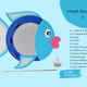 Fisch Laterne mit LED-Licht und Laternenstab | Always Amazing Bastelshop