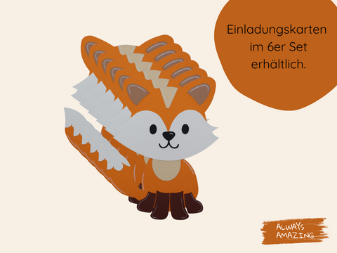 Fuchs-Einladungskarte aus Papier als kreative Geburtstagseinladung | Always Amazing Bastelshop