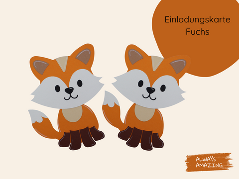 Fuchs-Einladungskarte mit liebevoll gestaltetem Waldtier-Design | Always Amazing Bastelshop