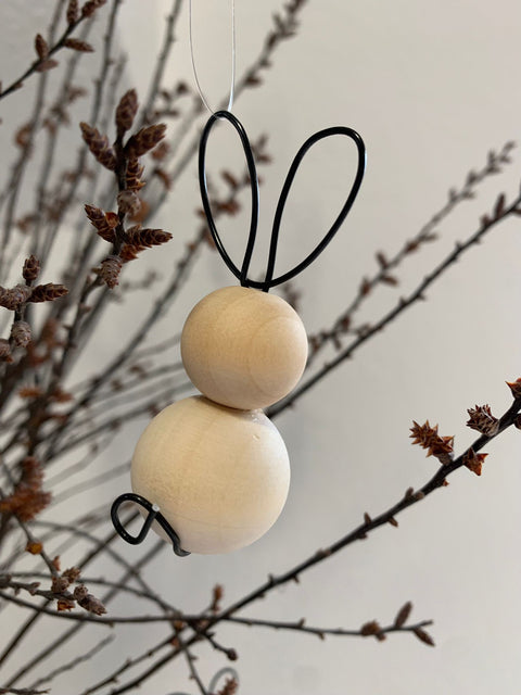 3er Set Osterhasen Anhänger aus Holz basteln