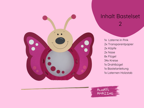 Leuchtende Schmetterling-Laterne mit buntem Transparentpapier im Dunkeln | Always Amazing Bastelshop