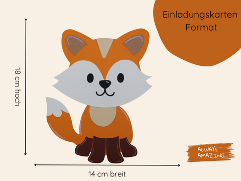 Masse Fuchs Einladungskarten | Always Amazing Bastelshop