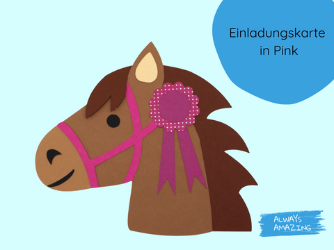 Individuell gestaltbare Pferde Einladungskarten für Mädchengeburtstag | Always Amazing Bastelshop