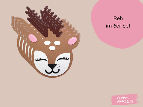 Reh Bastelset für selbst gestaltete Einladungskarten zum Kindergeburtstag | Always Amazing Bastelshop