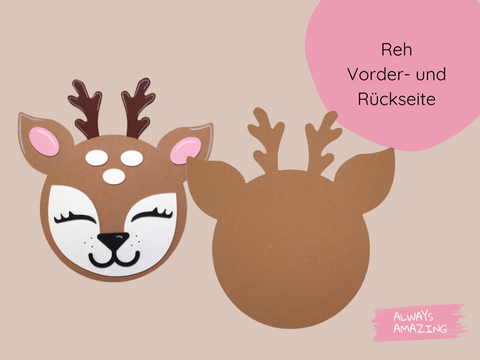 Reh Einladungskarte aus Papier zum Selberbasteln für Kinder | Always Amazing Bastelshop