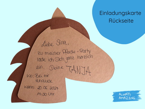 Pferdeparty Einladungskarten | Always Amazing Bastelshop