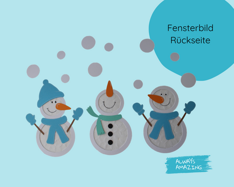 Bastelset Schneemann Fensterbild – Transparentpapier Konfetti