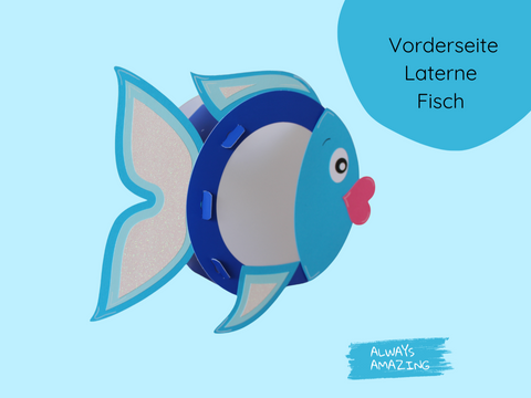 Vorgestanztes Fisch Laternen Bastelset mit Bastelmaterial | Always Amazing Bastelshop
