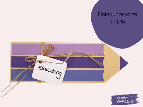 Mehrere bunte Stift Einladungskarten zur Einschulung | Always Amazing Bastelshop
