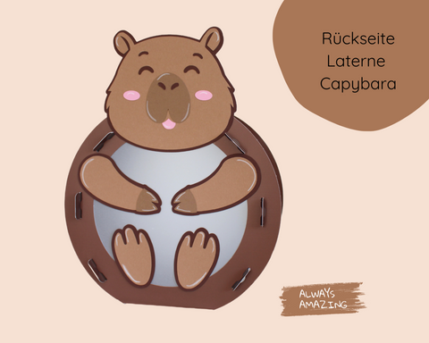 Rückseite der Capybara Laterne für St. Martin