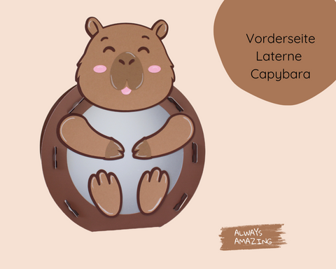 Vorderseite der Capybara Laterne für St. Martin
