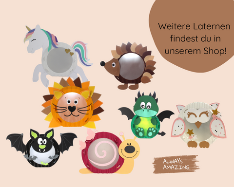 Weitere Tier-Laternen Bastelsets für St. Martin