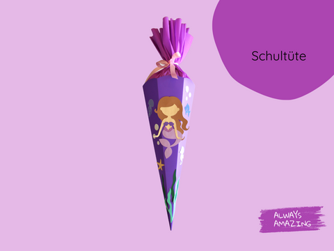 DIY Meerjungfrau Schultüte selber basteln | Always Amazing Bastelshop