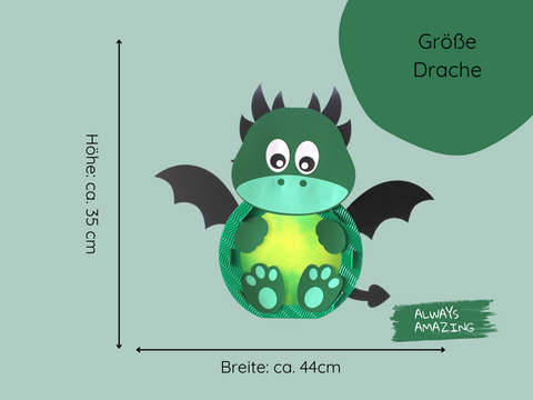 Drachen Laterne Bastelset – Größenübersicht der Laterne