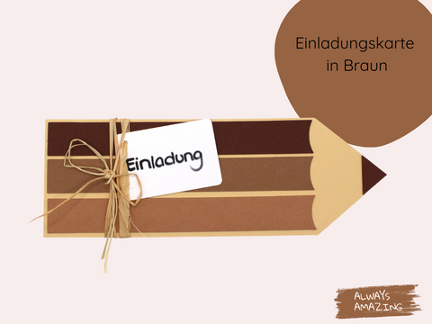 Einschulung Einladungskarte Stift mit Platz zum Beschriften DIY | Always Amazing Bastelshop