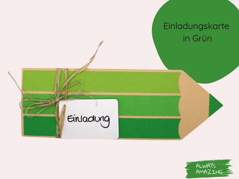 Inhalt des Einschulung Einladung Bastelsets mit Stift Karten | Always Amazing Bastelshop