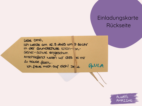 Personalisierte Einschulung Einladungskarte im Stift Design DIY | Always Amazing Bastelshop