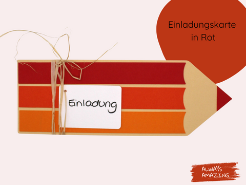 Einladung zur Einschulungsparty im Stift Design | Always Amazing Bastelshop