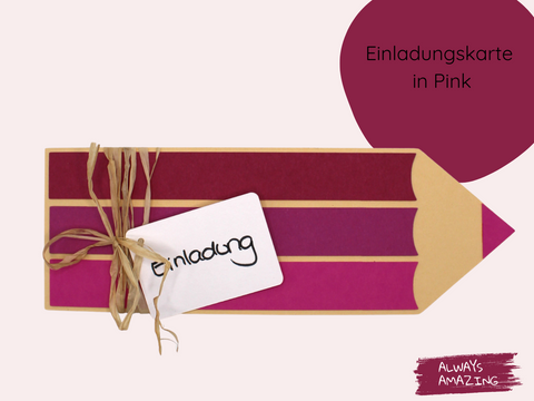 Tischdeko zur Einschulung mit Einladungskarten Stift Design | Always Amazing Bastelshop