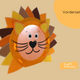 Fertige Löwen Laterne Vorderseite aus Papier für Kinder mit liebevollem Tiermotiv.
