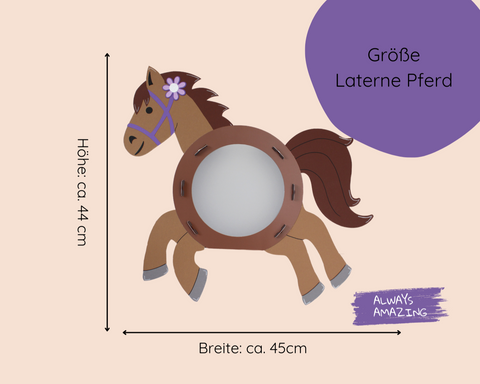 Größe der fertigen Pferde Laterne für St. Martin