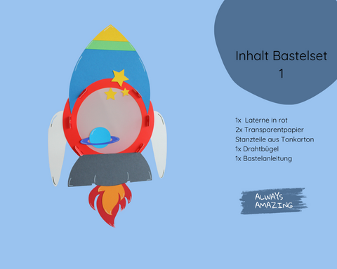 Raketen Laterne Bastelset 1