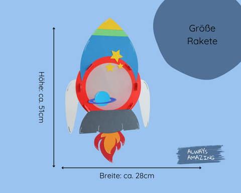 Größe der fertigen Raketen Laterne