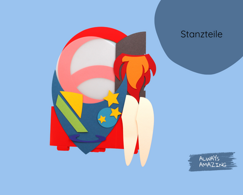 Vorgestanzte Stanzteile der Raketen Laterne für St. Martin