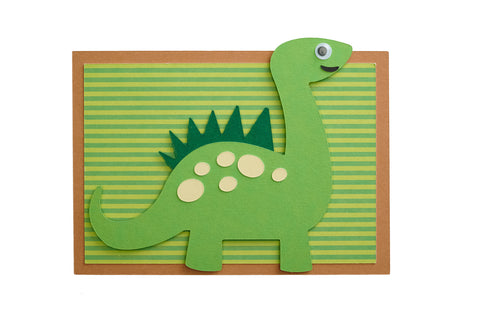 Dino Einladungskarte Grüner Party-Dino Always Amazing Bastelshop