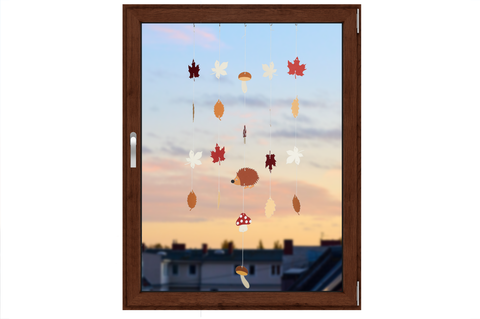 Herbst-Girlande basteln Rot Fenster Always Amazing Bastelshop